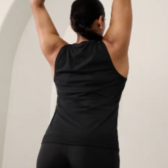 Athleta In Motion Tank Top with Laser Cut Material - Size Medium in Teal/Blue - Picture 6 of 8